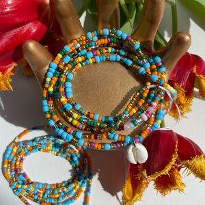 Colorful Waist Bead with Shell Charm